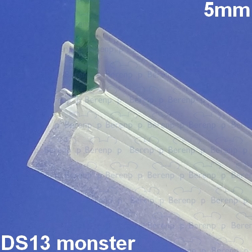 Exa-Lent Universal monsterstukje doucherubber type DS13 - 2cm lengte en geschikt voor glasdikte 5mm - 1 flapje 1 rondje