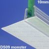 Exa-Lent Universal monsterstukje doucherubber type DS09 - 2cm lengte en geschikt voor glasdikte 10mm - 1 flap horizontaal