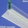 Exa-Lent Universal monsterstukje doucherubber type DS40 - 2cm lengte en geschikt voor glasdikte 3mm - 2 flapjes