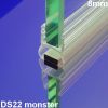 Exa-Lent Universal monsterstukje doucherubber type DS22 - 2cm lengte en geschikt voor glasdikte 8mm - magneet recht