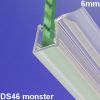Exa-Lent Universal monsterstukje doucherubber type DS46 - 2cm lengte en geschikt voor glasdikte 6mm - aanslagprofiel 1 flapje