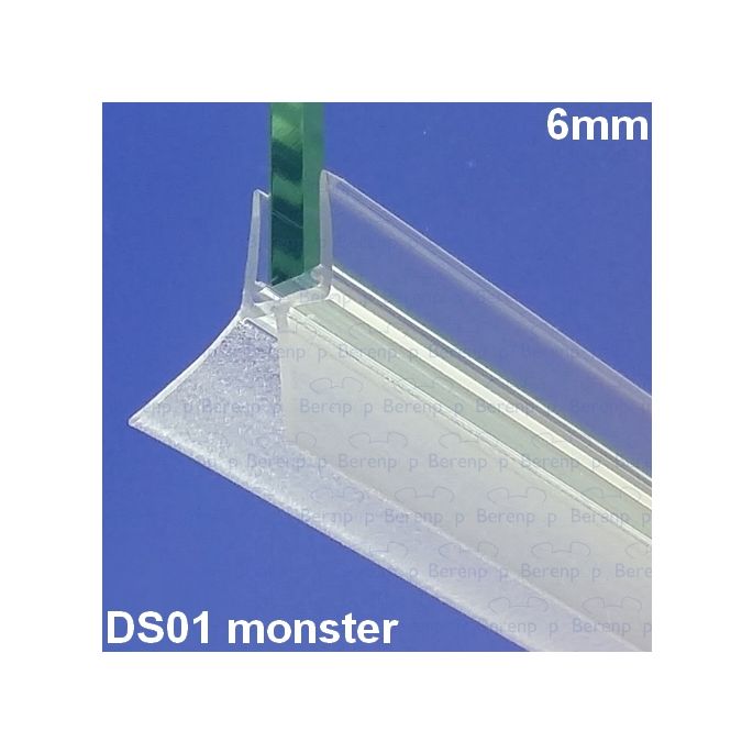 Exa-Lent Universal monsterstukje doucherubber type DS01 - 2cm lengte en geschikt voor glasdikte 6mm - 2 flapjes