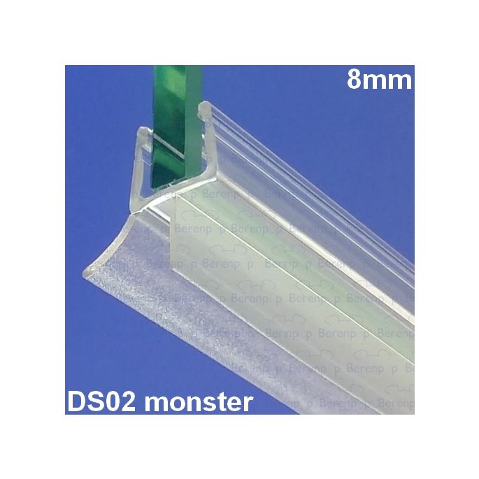 Exa-Lent Universal monsterstukje doucherubber type DS02 - 2cm lengte en geschikt voor glasdikte 8mm - 2 flapjes