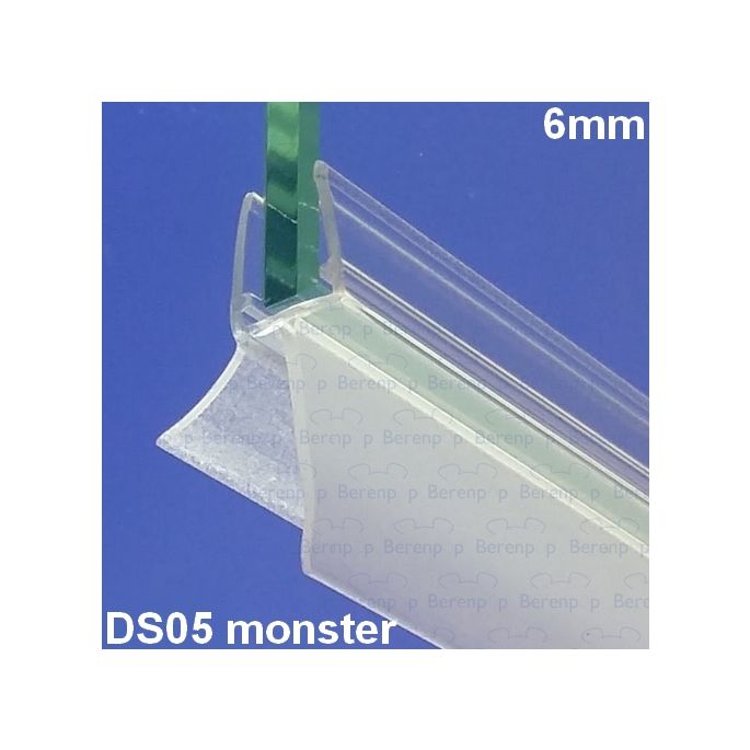 Exa-Lent Universal monsterstukje doucherubber type DS05 - 2cm lengte en geschikt voor glasdikte 6mm - 1 flap 1 flapje