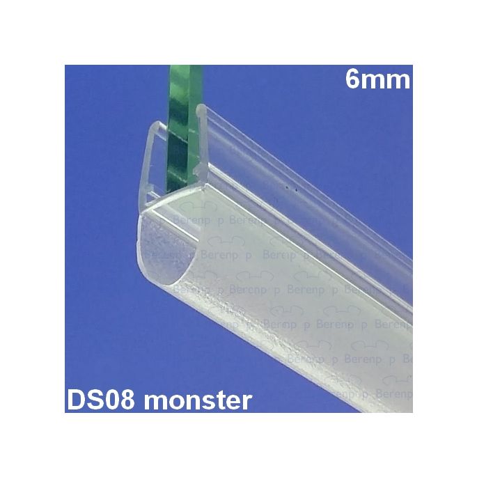 Exa-Lent Universal monsterstukje doucherubber type DS08 - 2cm lengte en geschikt voor glasdikte 6mm - 1 balgje van 12mm (bolletje)