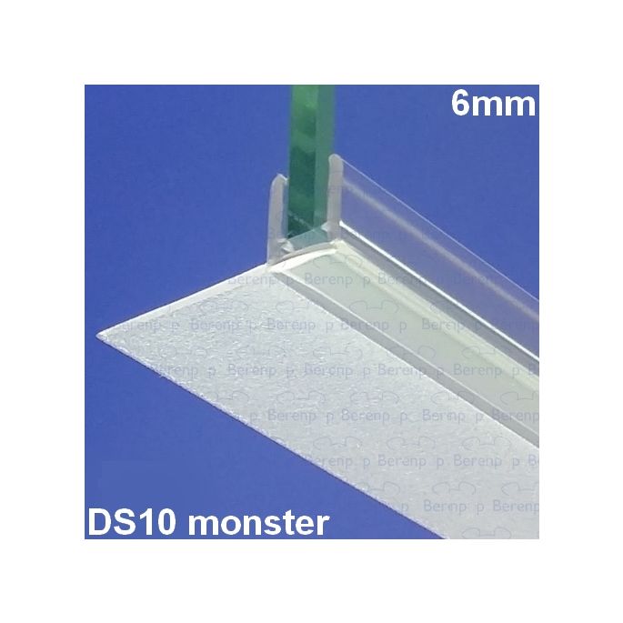 Exa-Lent Universal monsterstukje doucherubber type DS10 - 2cm lengte en geschikt voor glasdikte 6mm - 1 flap horizontaal