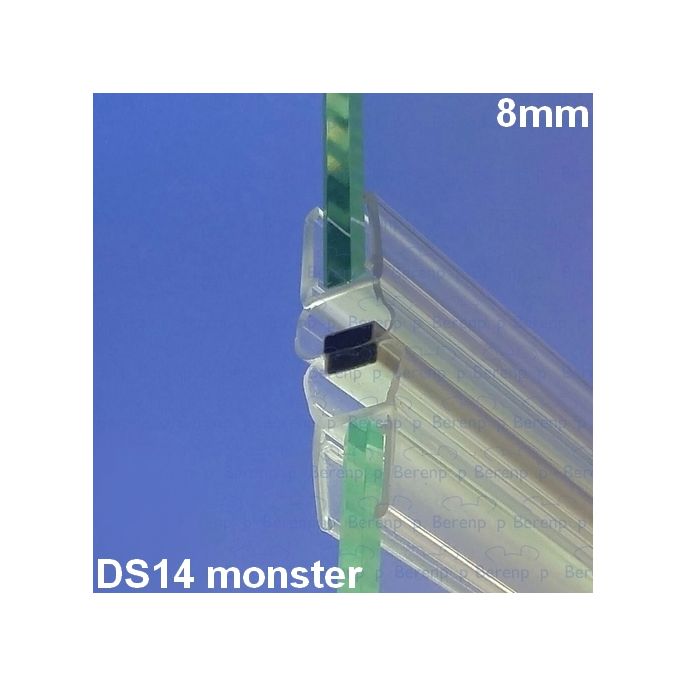 Exa-Lent Universal monsterstukje doucherubber type DS14 - 2cm lengte en geschikt voor glasdikte 8mm - magneet recht