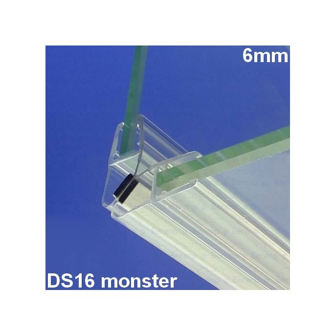 Exa-Lent Universal monsterstukje doucherubber type DS16 - 2cm lengte en geschikt voor glasdikte 6mm - magneet 45 graden