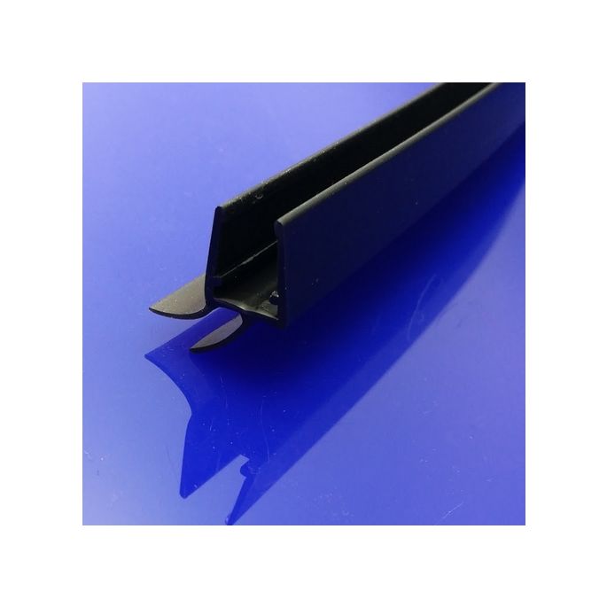 Exa-Lent Universal DS691006 kwartrond zwart doucheprofiel 2 flapjes 100cm - 6mm