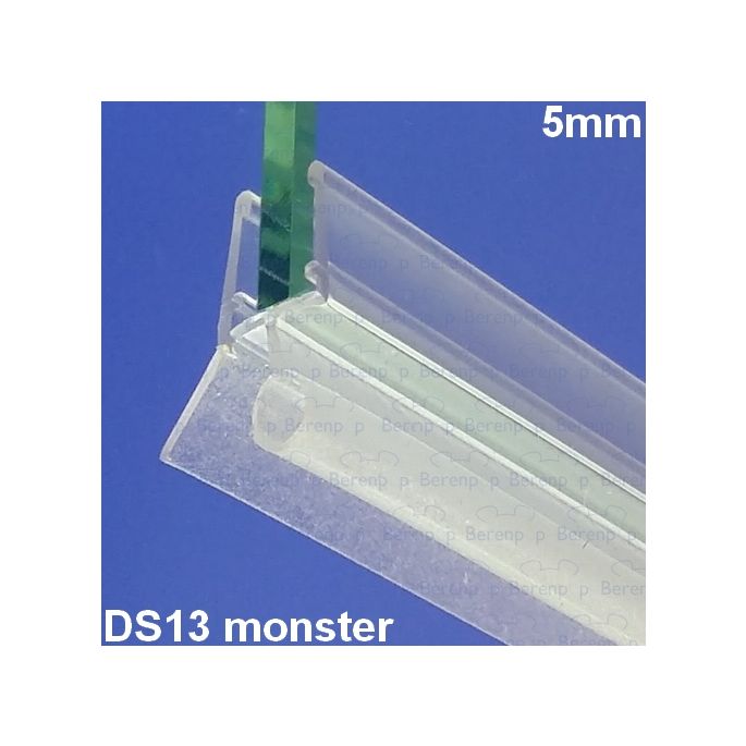Exa-Lent Universal monsterstukje doucherubber type DS13 - 2cm lengte en geschikt voor glasdikte 5mm - 1 flapje 1 rondje