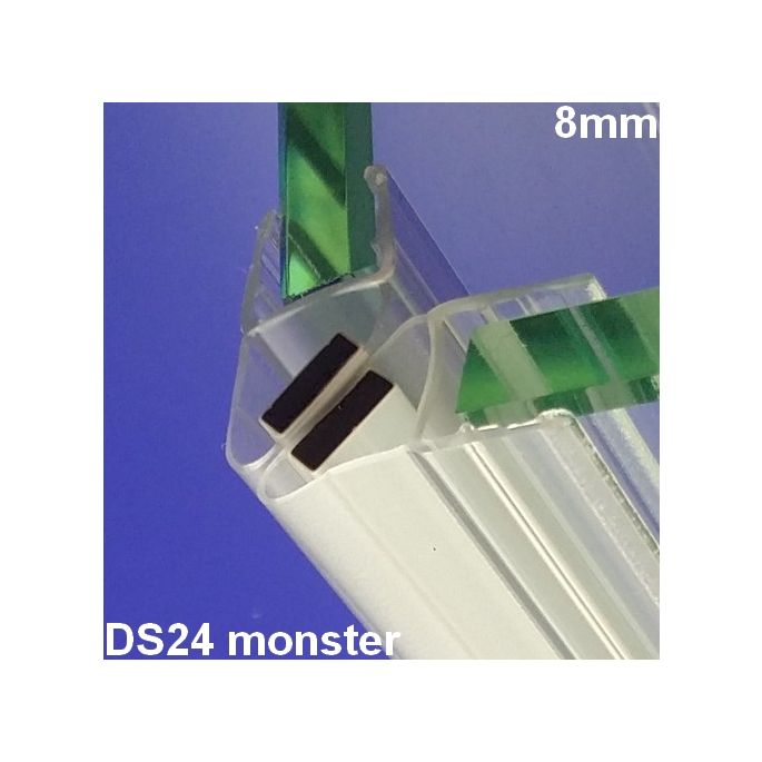 Exa-Lent Universal monsterstukje doucherubber type DS24 - 2cm lengte en geschikt voor glasdikte 8mm - magneet 45 graden