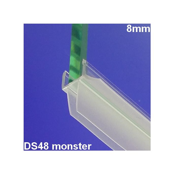 Exa-Lent Universal monsterstukje doucherubber type DS48 - 2cm lengte en geschikt voor glasdikte 8mm - 3 flapjes