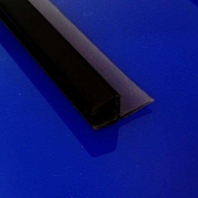 Exa-Lent Universal DS652006 mat zwart doucheprofiel 1 flap (van 11mm) 200cm - 6mm