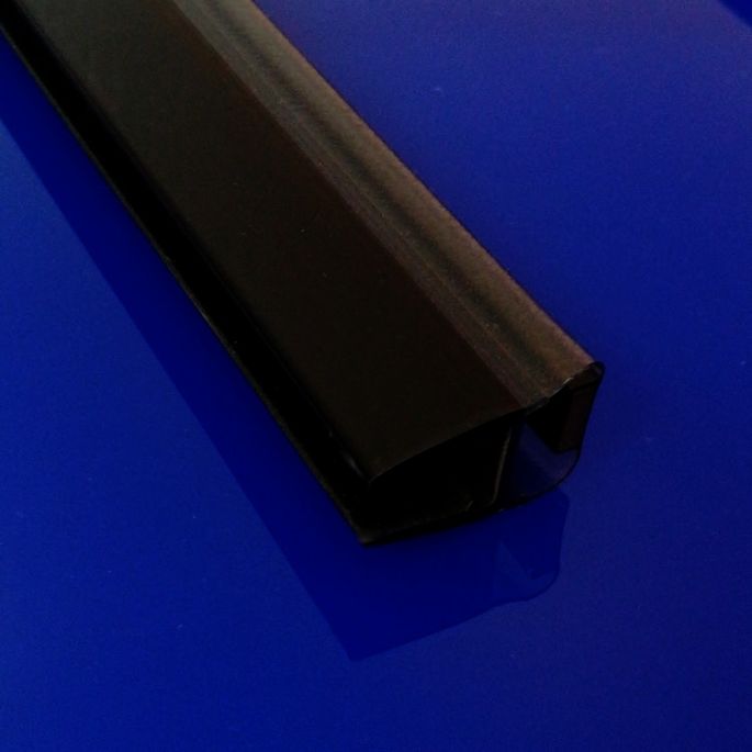 Exa-Lent Universal DS672008 mat zwart doucheprofiel magneet recht (set van 2 stuks) 200cm 8mm