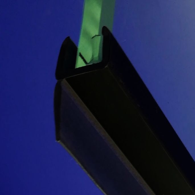 Exa-Lent Universal DS651006 mat zwart doucheprofiel 1 flap (van 11mm) 100cm - 6mm