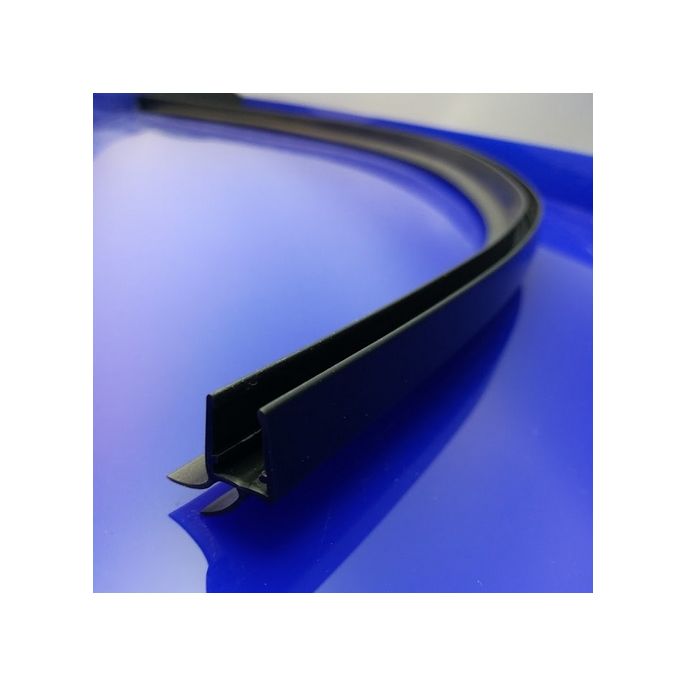 Exa-Lent Universal DS691008 kwartrond zwart doucheprofiel 2 flapjes 100cm - 8mm
