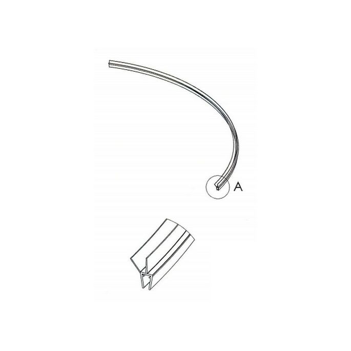 Exa-Lent Universal DS691008 kwartrond zwart doucheprofiel 2 flapjes 100cm - 8mm