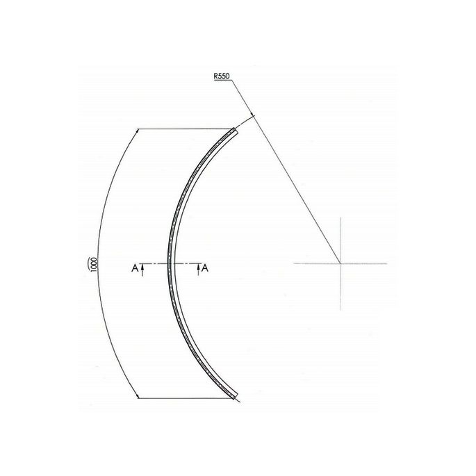 Exa-Lent Universal DS131006 kwartrond helder doucheprofiel 1 flapje 1 rondje 100cm - 6mm
