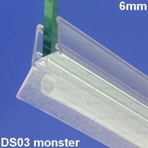 Exa-Lent Universal monsterstukje doucherubber type DS03 - 2cm lengte en geschikt voor glasdikte 6mm - 1 flapje 1 rondje