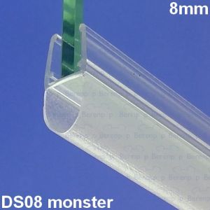 Exa-Lent Universal monsterstukje doucherubber type DS08 - 2cm lengte en geschikt voor glasdikte 8mm - 1 balgje van 12mm (bolletje)