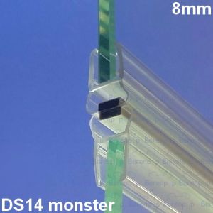 Exa-Lent Universal monsterstukje doucherubber type DS14 - 2cm lengte en geschikt voor glasdikte 8mm - magneet recht