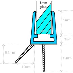 Exa-Lent Universal DS012006 - G06021200 helder doucheprofiel 2 flapjes 200cm - 6mm