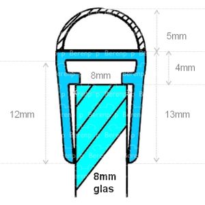 Exa-Lent Universal DS062008 - G08057005200 helder doucheprofiel 1 balgje van 5mm (bolletje) 200cm - 8mm