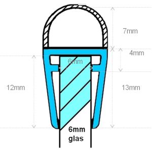 Exa-Lent Universal DS071006 - G06057007100 helder doucheprofiel 1 balgje van 7mm (bolletje) 100cm - 6mm
