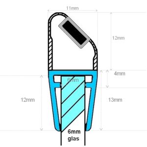 Exa-Lent Universal DS162006 - M06125200 helder doucheprofiel magneet 45 graden (set van 2 stuks) 200cm 6mm