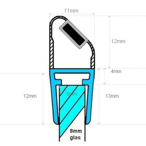 Exa-Lent Universal DS162008 - M08125200 helder doucheprofiel magneet 45 graden (set van 2 stuks) 200cm 8mm