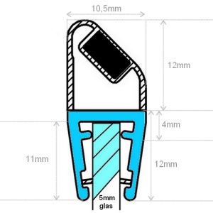 Exa-Lent Universal DS202005 - M05121200 helder doucheprofiel magneet 45 graden (set van 2 stuks) 200cm 5mm