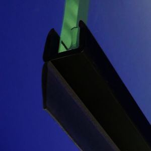 Exa-Lent Universal DS651006 mat zwart doucheprofiel 1 flap (van 11mm) 100cm - 6mm