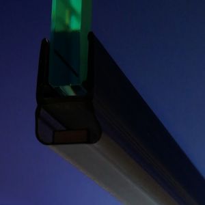 Exa-Lent Universal DS672006 mat zwart doucheprofiel magneet recht (per stuk) 200cm 6mm