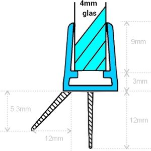 Exa-Lent Universal DS401004 helder doucheprofiel 2 flapjes 100cm - 4mm