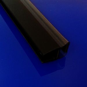 Exa-Lent Universal DS672008 mat zwart doucheprofiel magneet recht (per stuk) 200cm 8mm