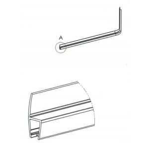 Exa-Lent Universal DS431005 gehoekt helder doucheprofiel 1 flap 100cm - 5mm