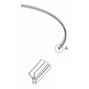 Exa-Lent Universal monsterstukje doucherubber type DS41 - 2cm lengte en geschikt voor glasdikte 5mm - 2 flapjes