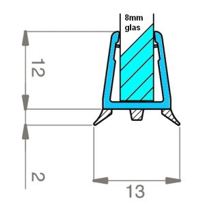 Exa-Lent Universal DS442008 helder afdichtingsprofiel 200cm - 8mm