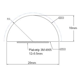 Exa-Lent Universal DS58200 dorpelprofiel 200cm, 10mm hoog, met plakstrip, transparant