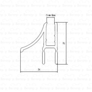 San4U ProfileDay DS531005 helder doucheprofiel 3 flapjes 100cm - 5mm