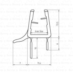 San4U ProfileDay DS701006 helder doucheprofiel 3 flapjes 100cm - 6mm